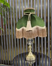 kadife abajur vintage model yeşil