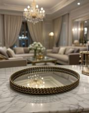 halat zincir dekor tepsi 30 cm eskitme