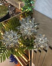 3 lü yerden kristal lotus mumluk 