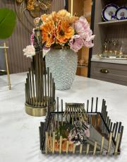 japon güllü 2 li kombin havluluk ve peçetelik eskitme