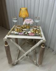 kadife sehpa tepsisiz ön sipariş krem