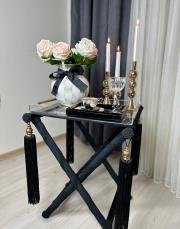 kadife sehpa tepsisiz ön sipariş siyah