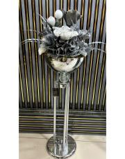 ayaklı köşe çiçeği gümüş