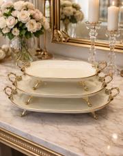 3 boy oval porselen sunum gold