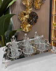 tepsili çay seti gümüş