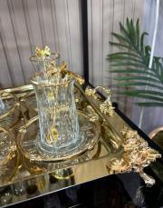tepsili çay seti gold 2