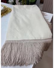 masa örtüsü mat kadife 2,50 ye 1,50 ölçü krem