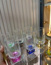 kristal toplu kahve yanı su bardagı 