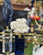 kristal doğal mercan altın lacivert