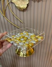 kare sunumluk 15 cm gold