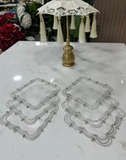 peçete 6 lı inci model gümüş