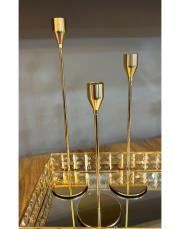3 lü metal bronz şamdan bronz