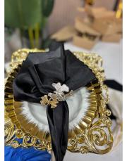 peçete örtüsü ipek kadife 6 lı siyah