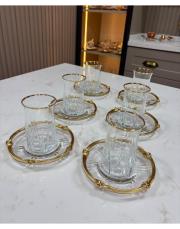 çay seti gül döküm model 6 kişilik 