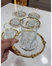 çay seti gül döküm model 6 kişilik  2