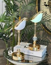 kuş figürlü led lamba tekli bronz