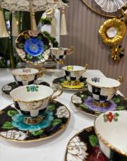 el boyaması fincan seti papatya model  3