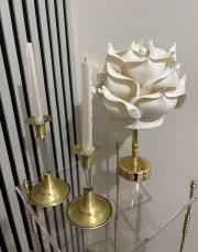 şamdan 2 li pleksi pirinç 