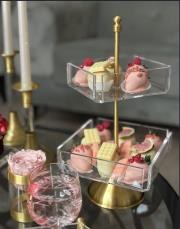 2 katlı kare sunumluk pirinç 