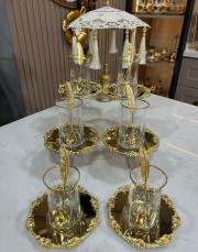 yaprak çay seti 18 parça gold 2