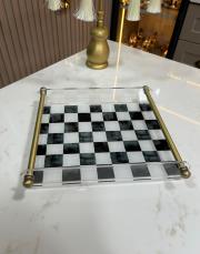 damalı tek kişilik sunum tepsisi  2