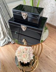 dekor 2 li cam kutu siyah