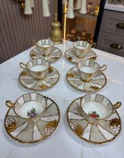 el boyaması mocca fincan takımı krem