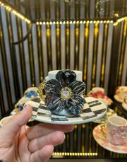 papatya seramik fincan  tekli siyah