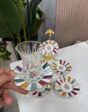 rose el boyması 6 lı çay tabağı  3
