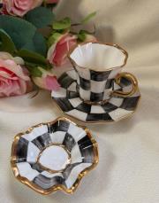 2 kişilik el boyaması set ( 2 fincan& 2 lokumluk)  2
