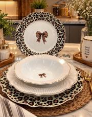 leopar bone yemek takımı 24 parça 