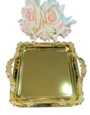 çok çiçekli ayaklı tepsi adet gold